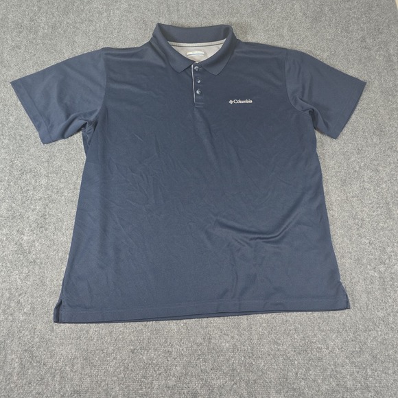Columbia Polo Shirt Mens XL Blue Navy Omni-Wick‎ Athletic Golf Polyester Shade - Picture 1 of 13